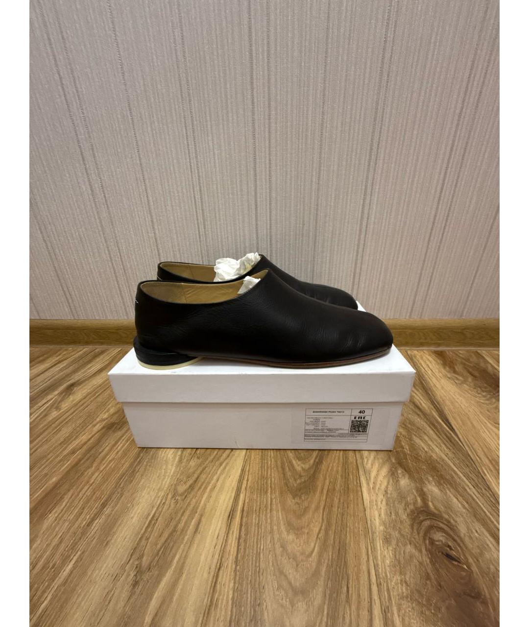 MM6 MAISON MARGIELA Черные кожаные мюли, фото 8