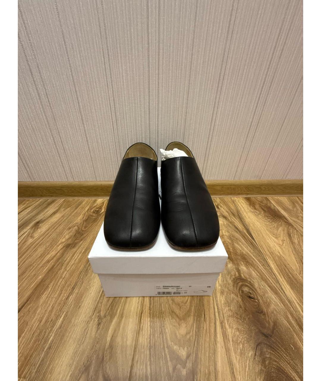 MM6 MAISON MARGIELA Черные кожаные мюли, фото 2