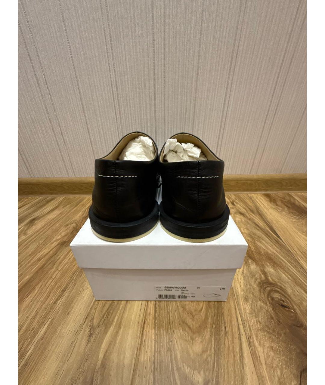 MM6 MAISON MARGIELA Черные кожаные мюли, фото 4