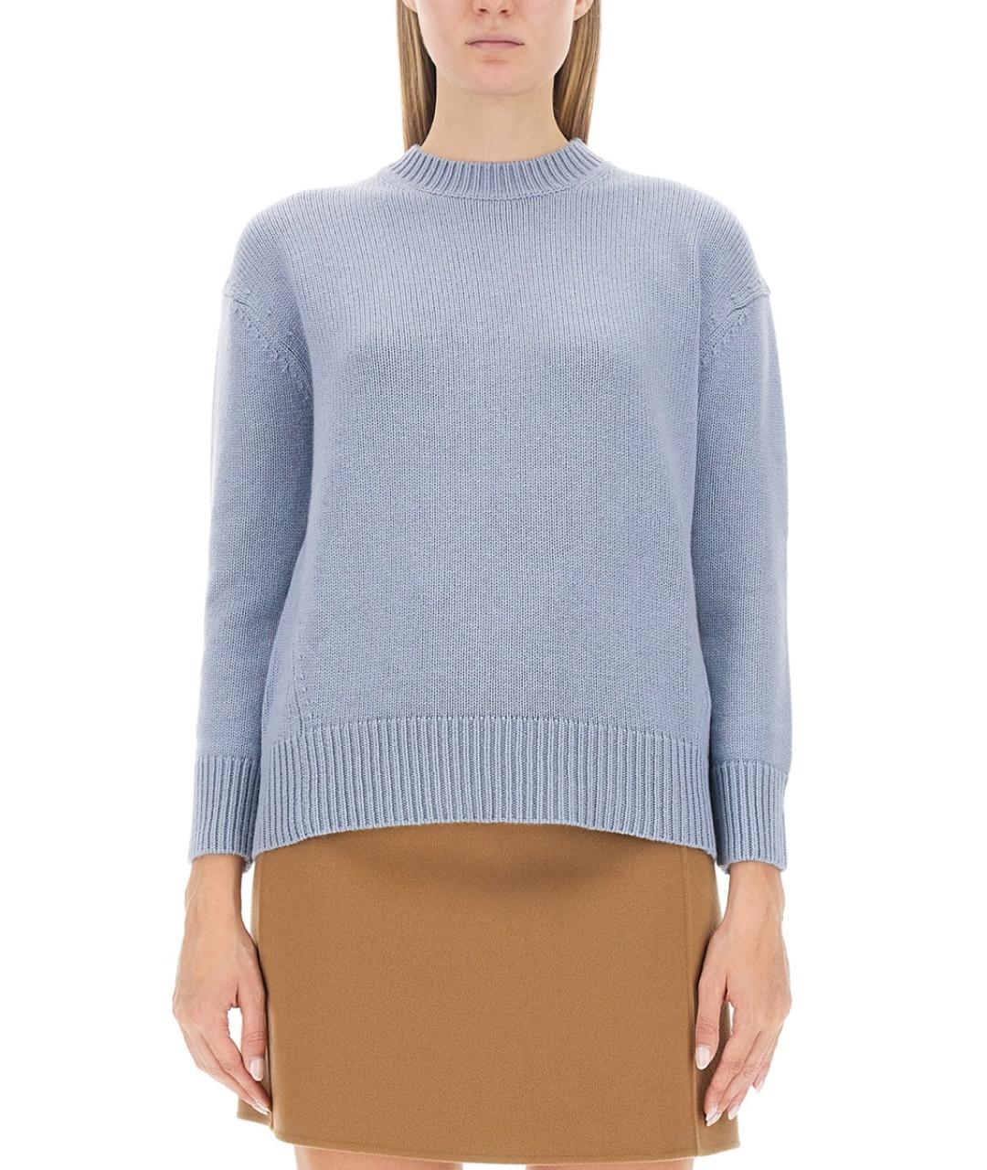 'S MAX MARA Голубой шерстяной джемпер / свитер, фото 2