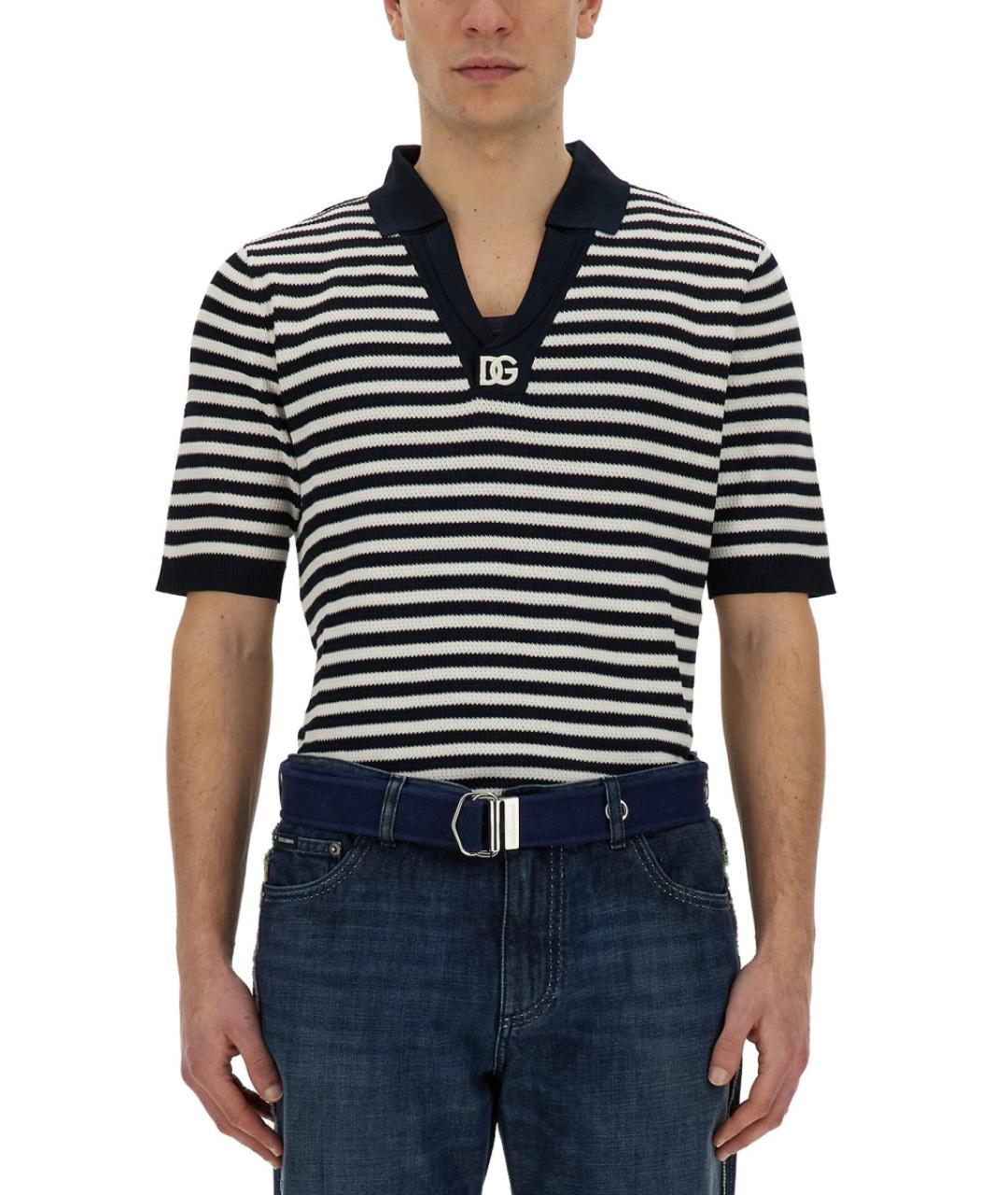 DOLCE&GABBANA Мульти хлопковое поло с коротким рукавом, фото 2