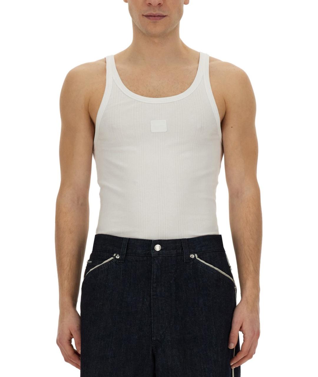 DOLCE&GABBANA Белая хлопковая майка, фото 5