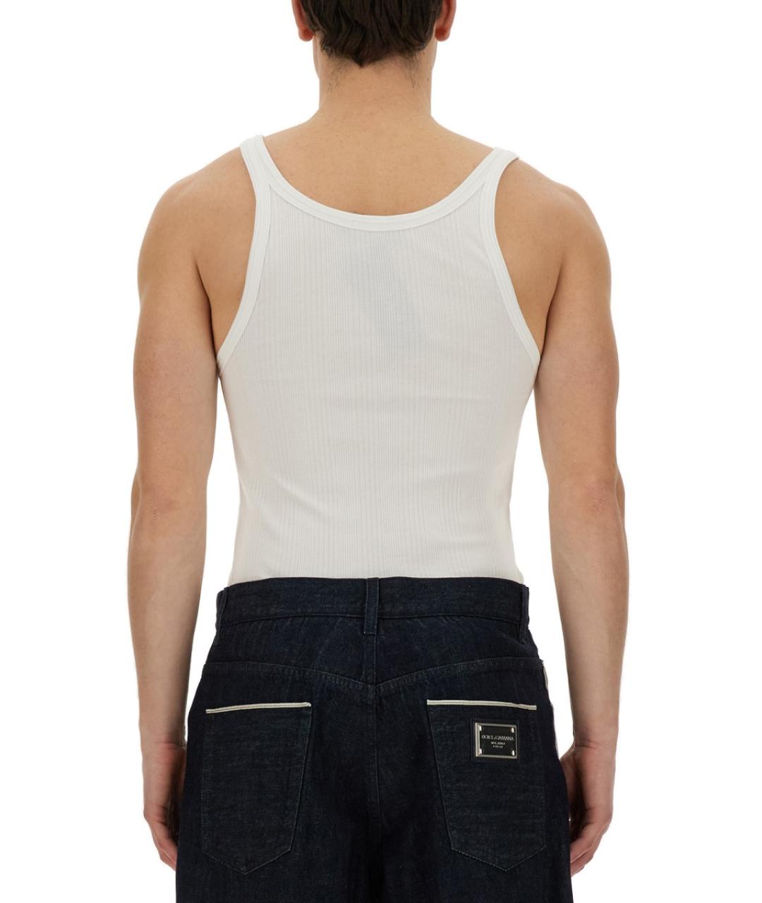 DOLCE&GABBANA Белая хлопковая майка, фото 3