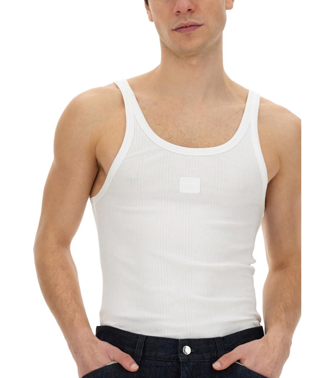 DOLCE&GABBANA Белая хлопковая майка, фото 4