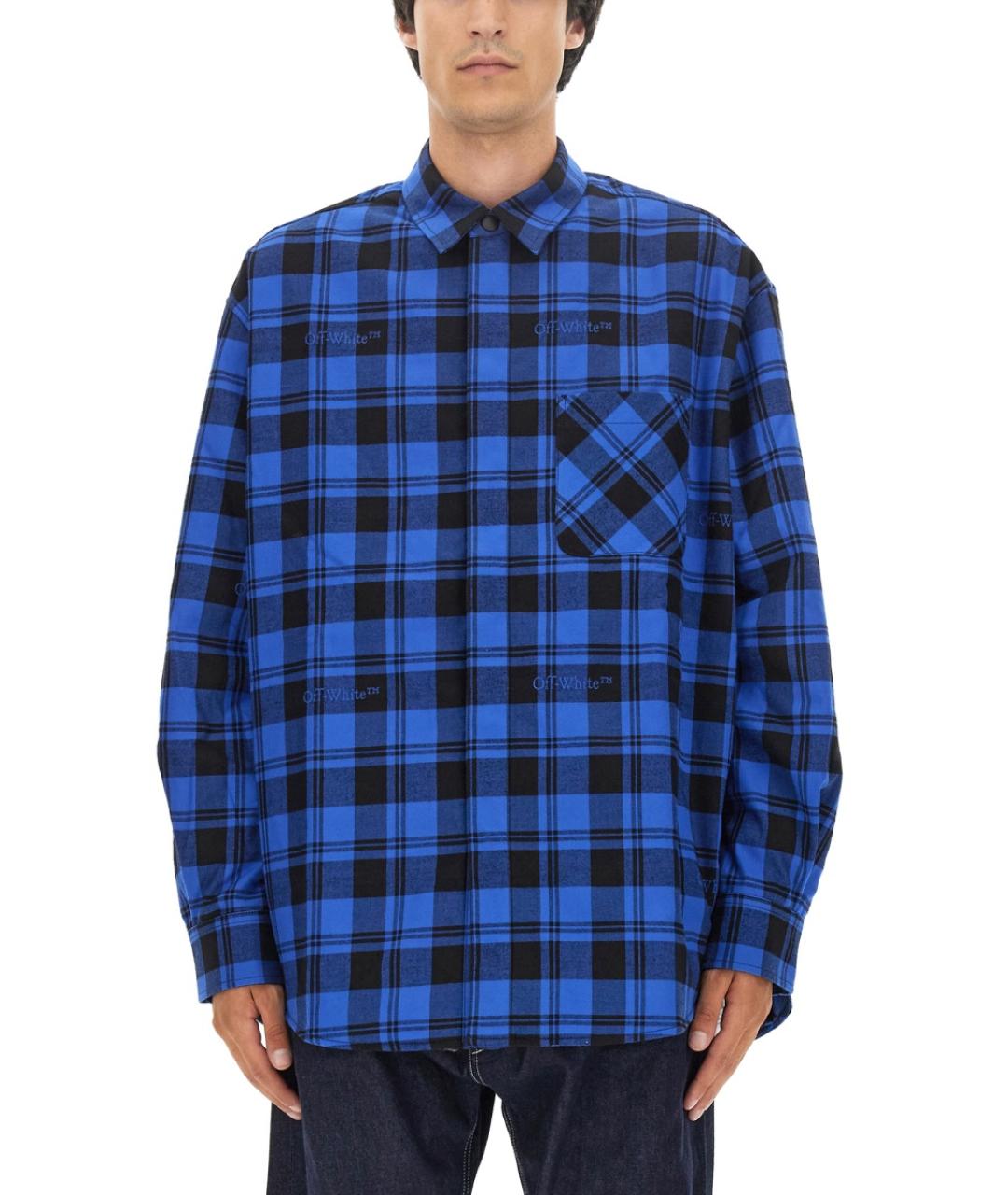OFF-WHITE Синяя хлопковая кэжуал рубашка, фото 2