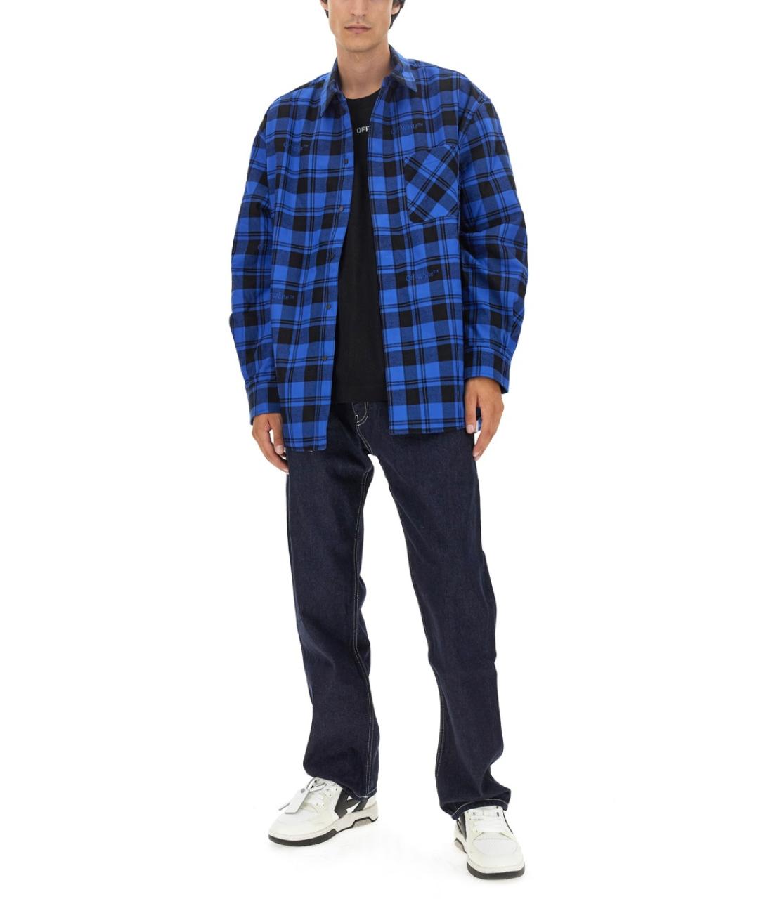 OFF-WHITE Синяя хлопковая кэжуал рубашка, фото 3