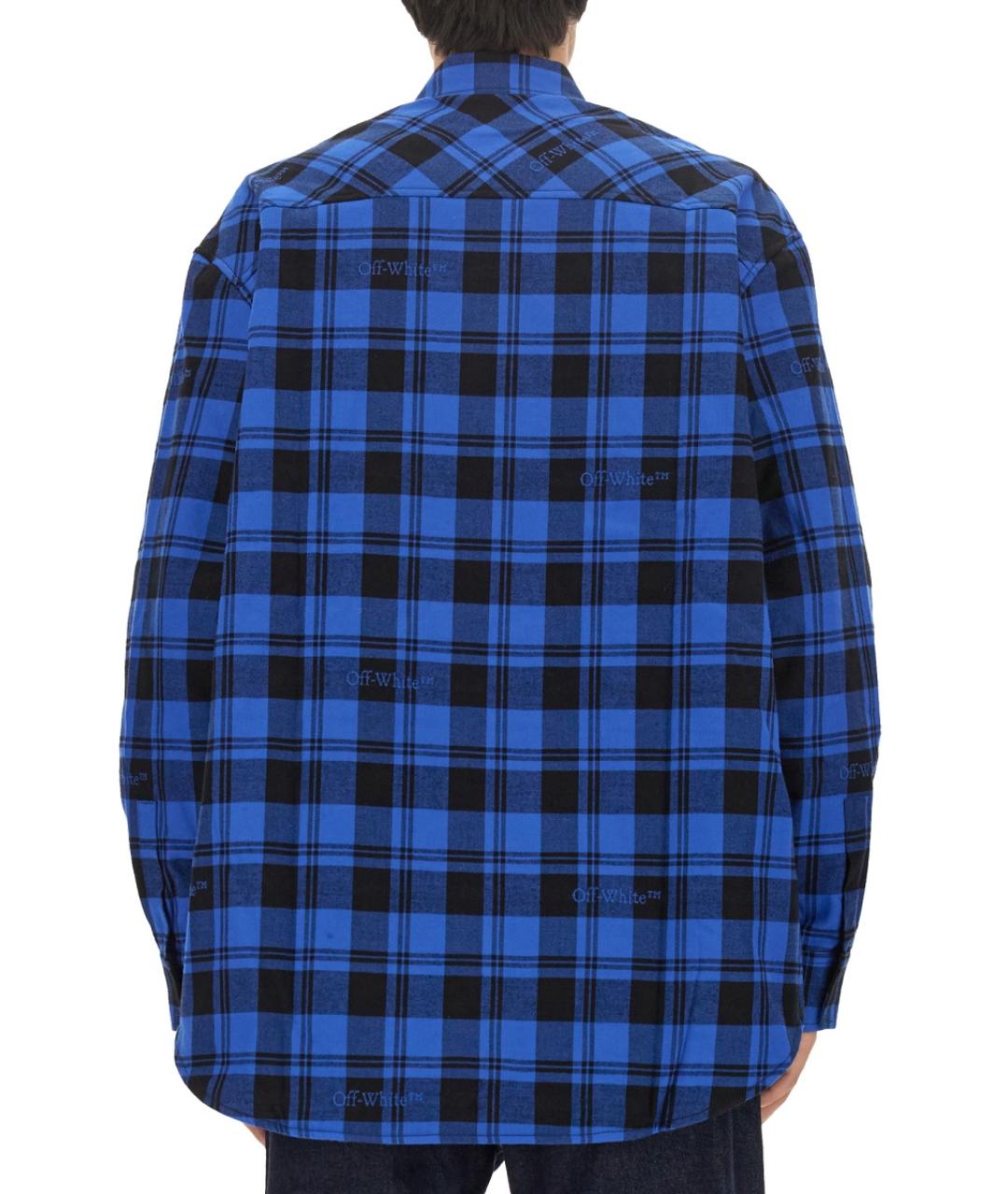 OFF-WHITE Синяя хлопковая кэжуал рубашка, фото 4
