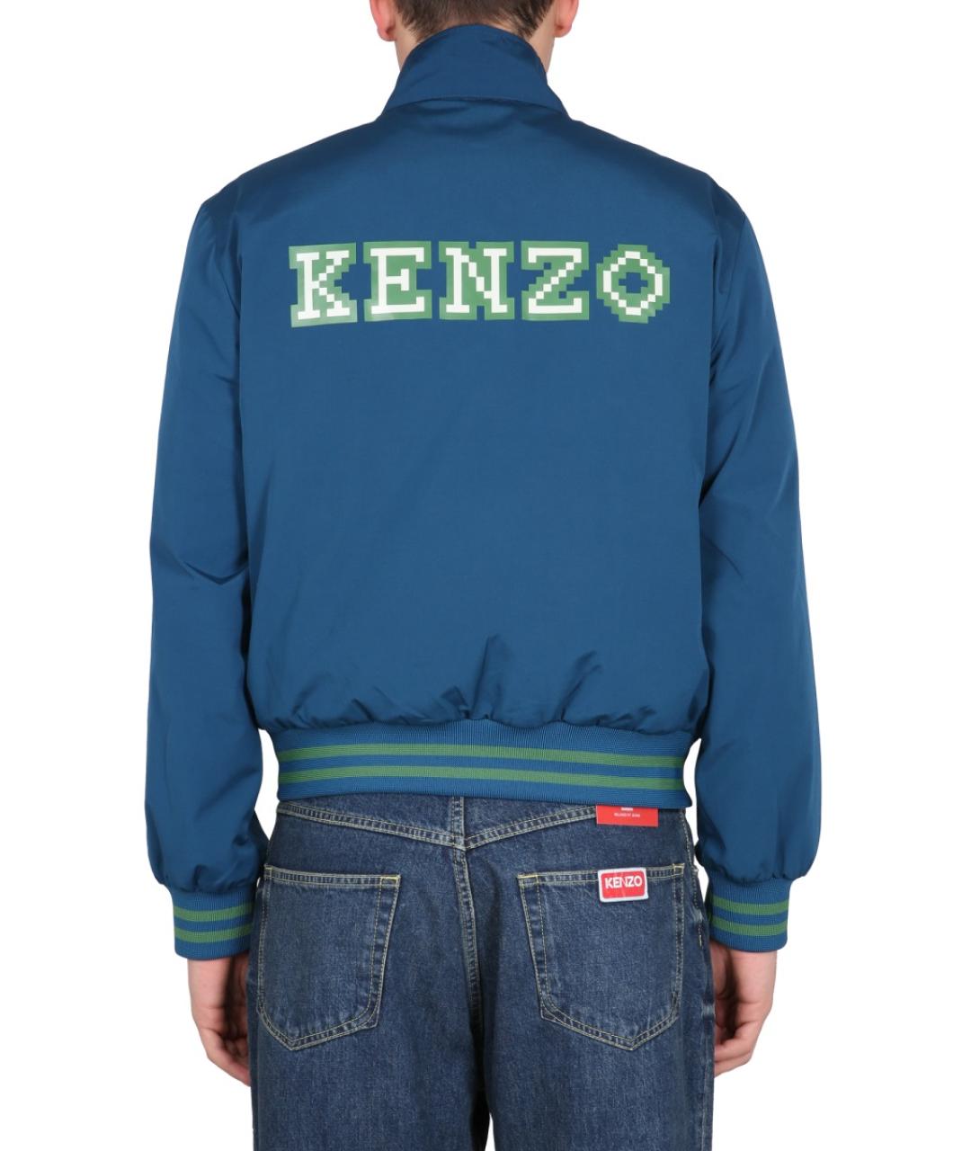 KENZO Синяя полиамидовая куртка, фото 4