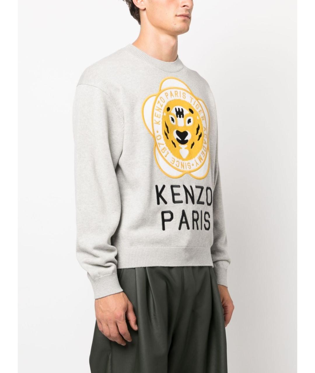 KENZO Серый шерстяной джемпер / свитер, фото 3
