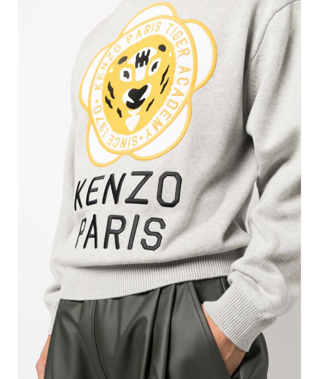KENZO Серый шерстяной джемпер / свитер, фото 4