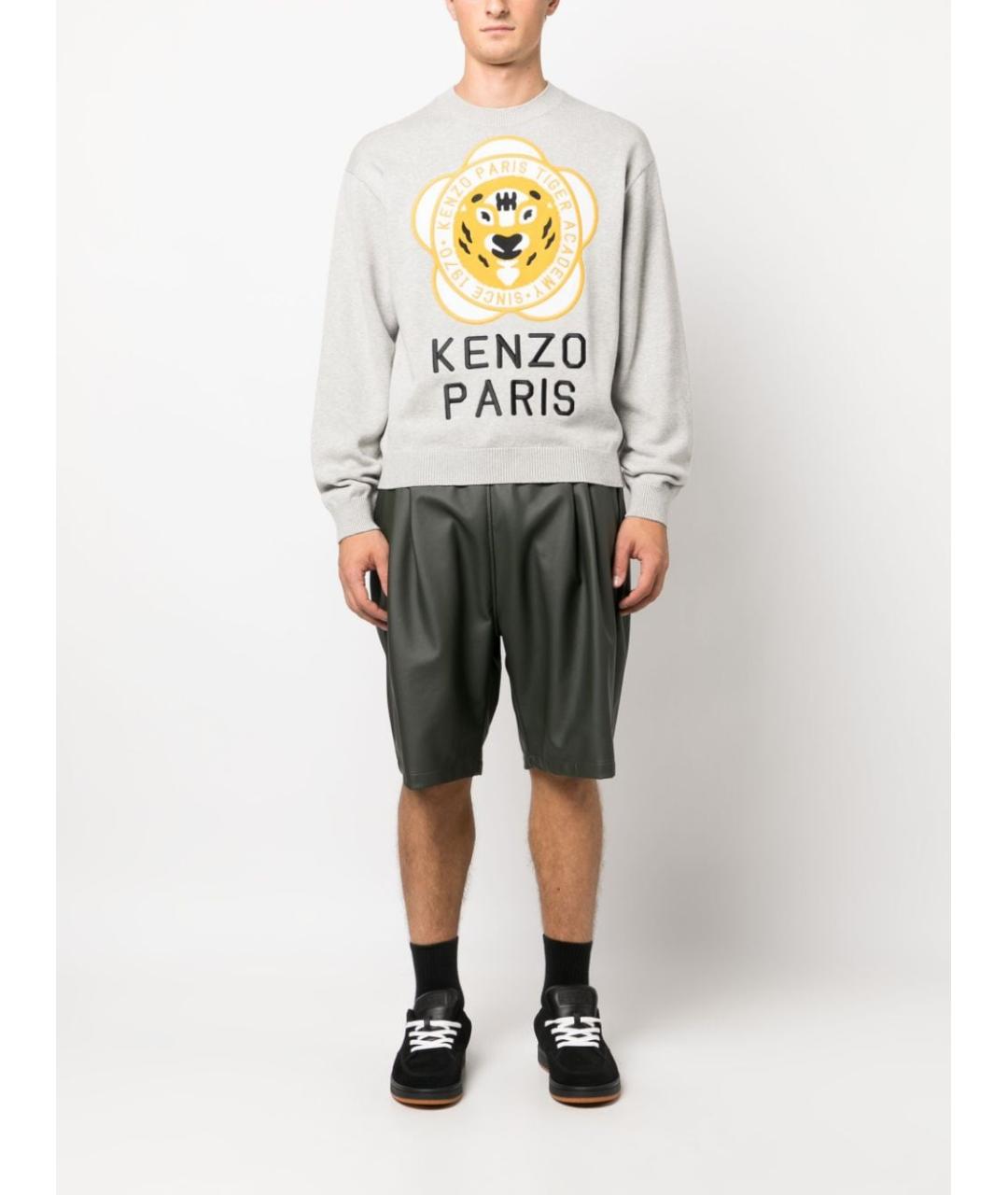KENZO Серый шерстяной джемпер / свитер, фото 2