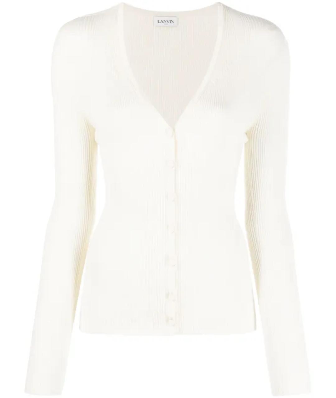 LANVIN Белый шелковый кардиган, фото 1