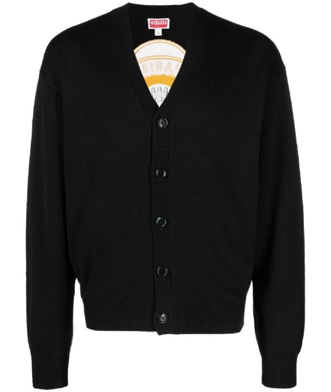 KENZO Черный шерстяной кардиган, фото 1