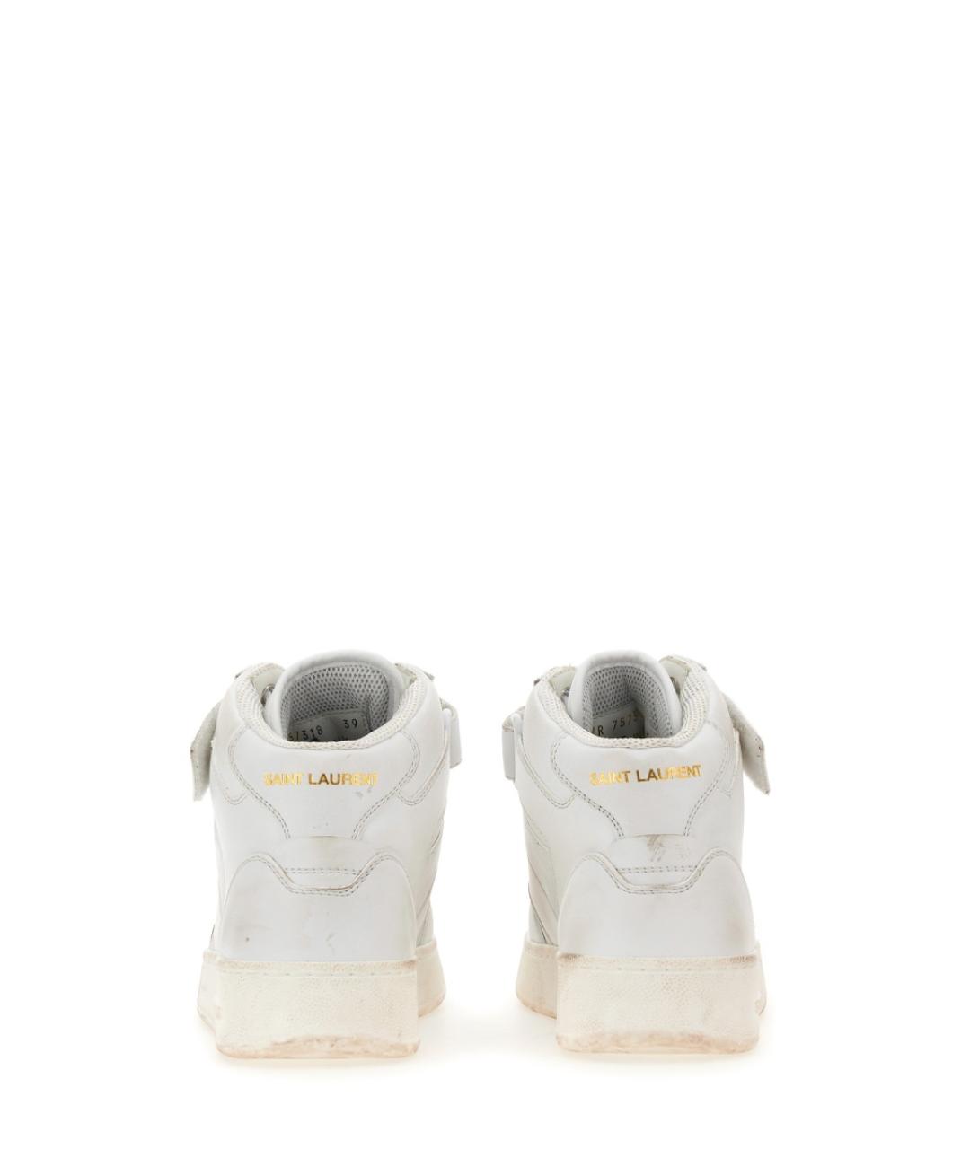 SAINT LAURENT Белые кожаные кроссовки, фото 3