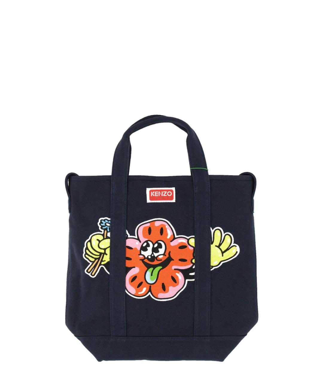KENZO Синяя хлопковая сумка тоут, фото 3