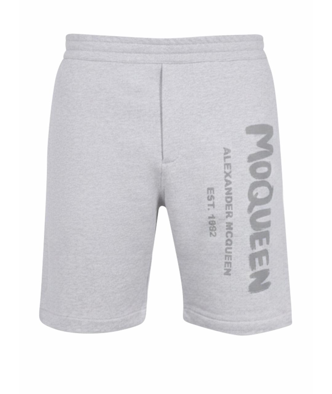 ALEXANDER MCQUEEN Серые хлопковые шорты, фото 1