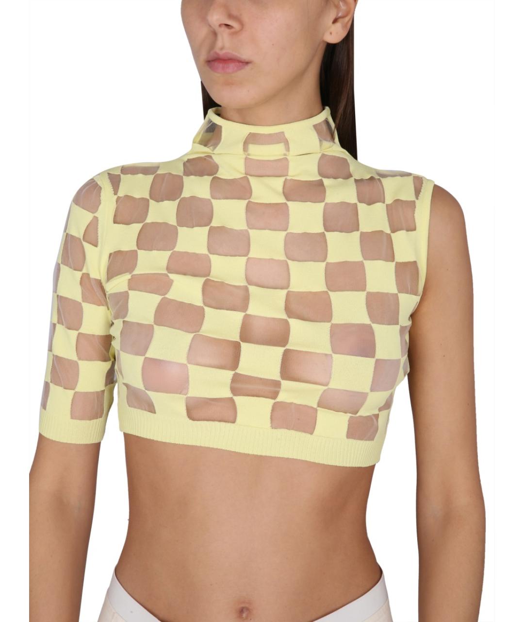 MAX MARA Желтая вискозная блузы, фото 5