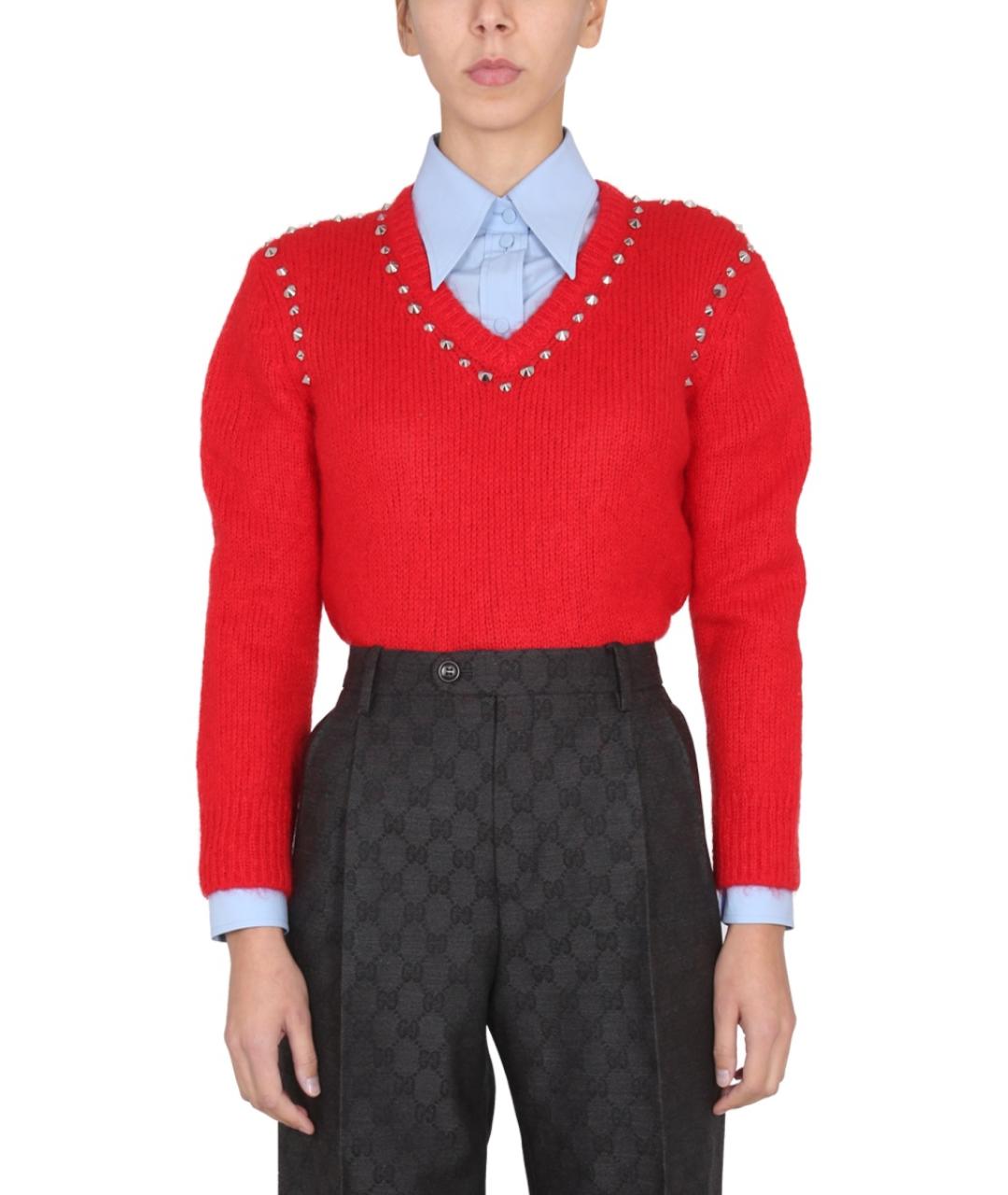 GUCCI Красный шерстяной джемпер / свитер, фото 2