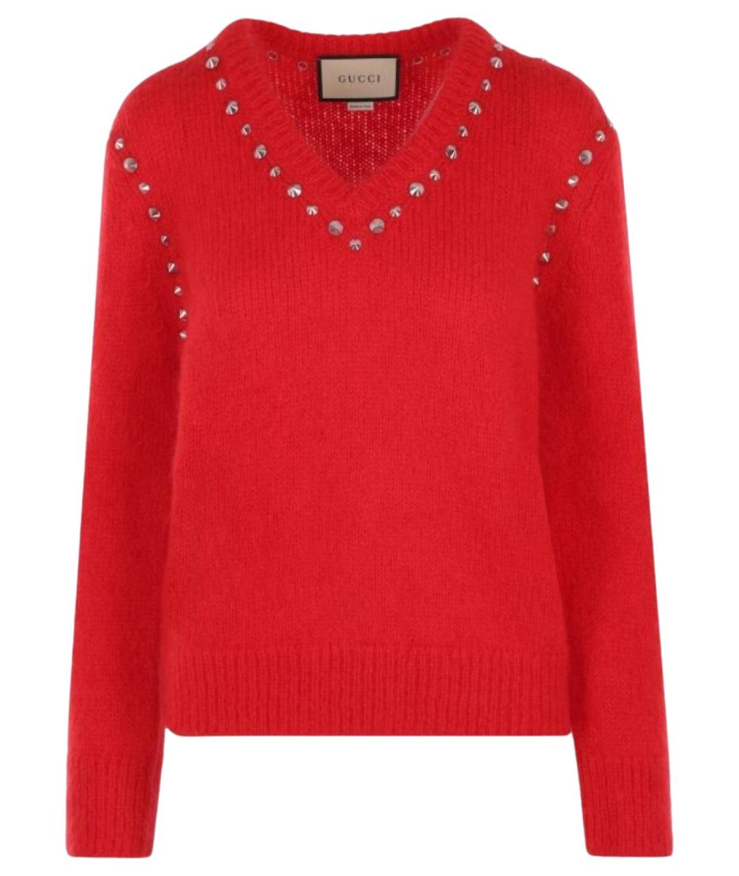 GUCCI Красный шерстяной джемпер / свитер, фото 1