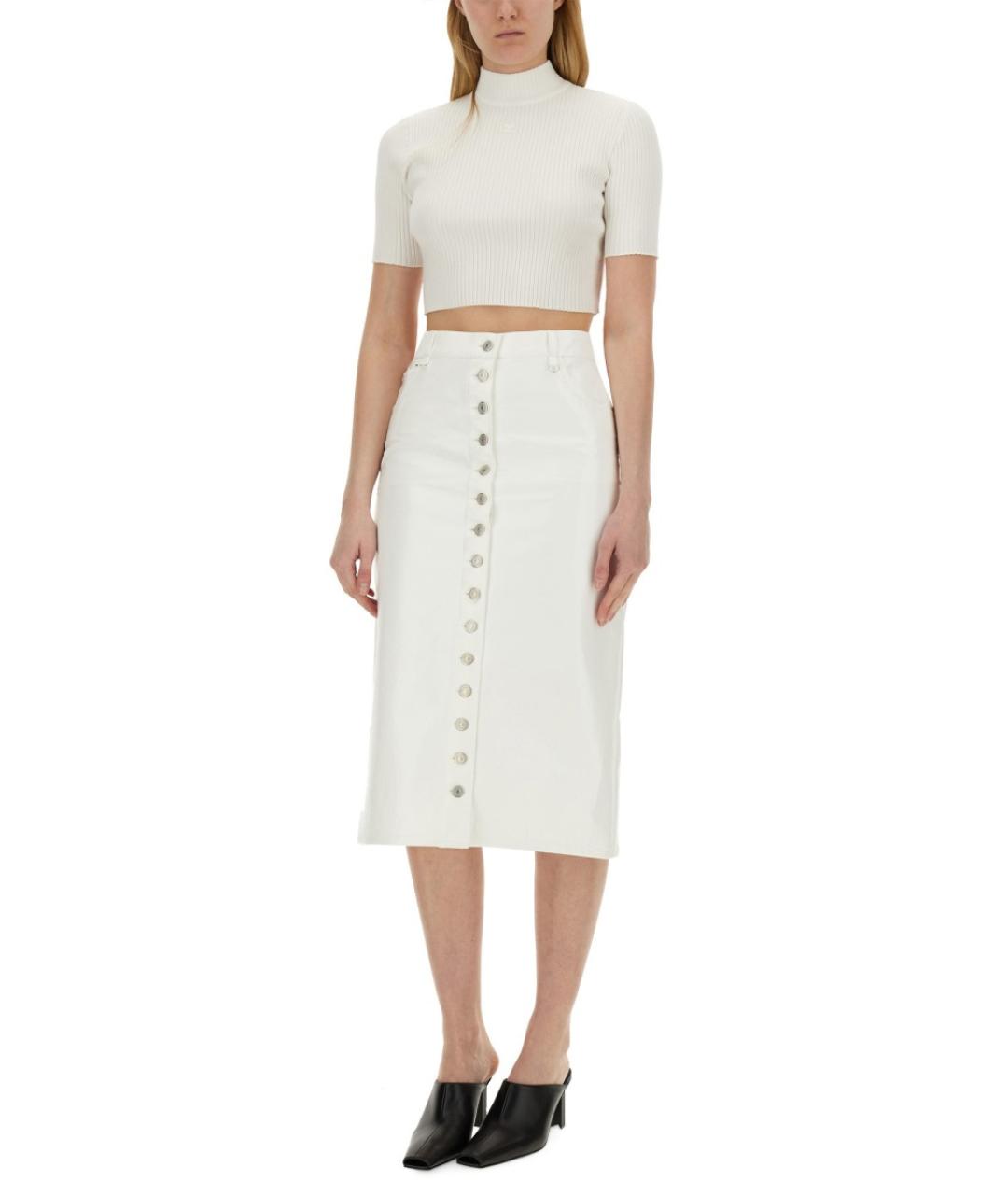 COURREGES Белая вискозная футболка, фото 3