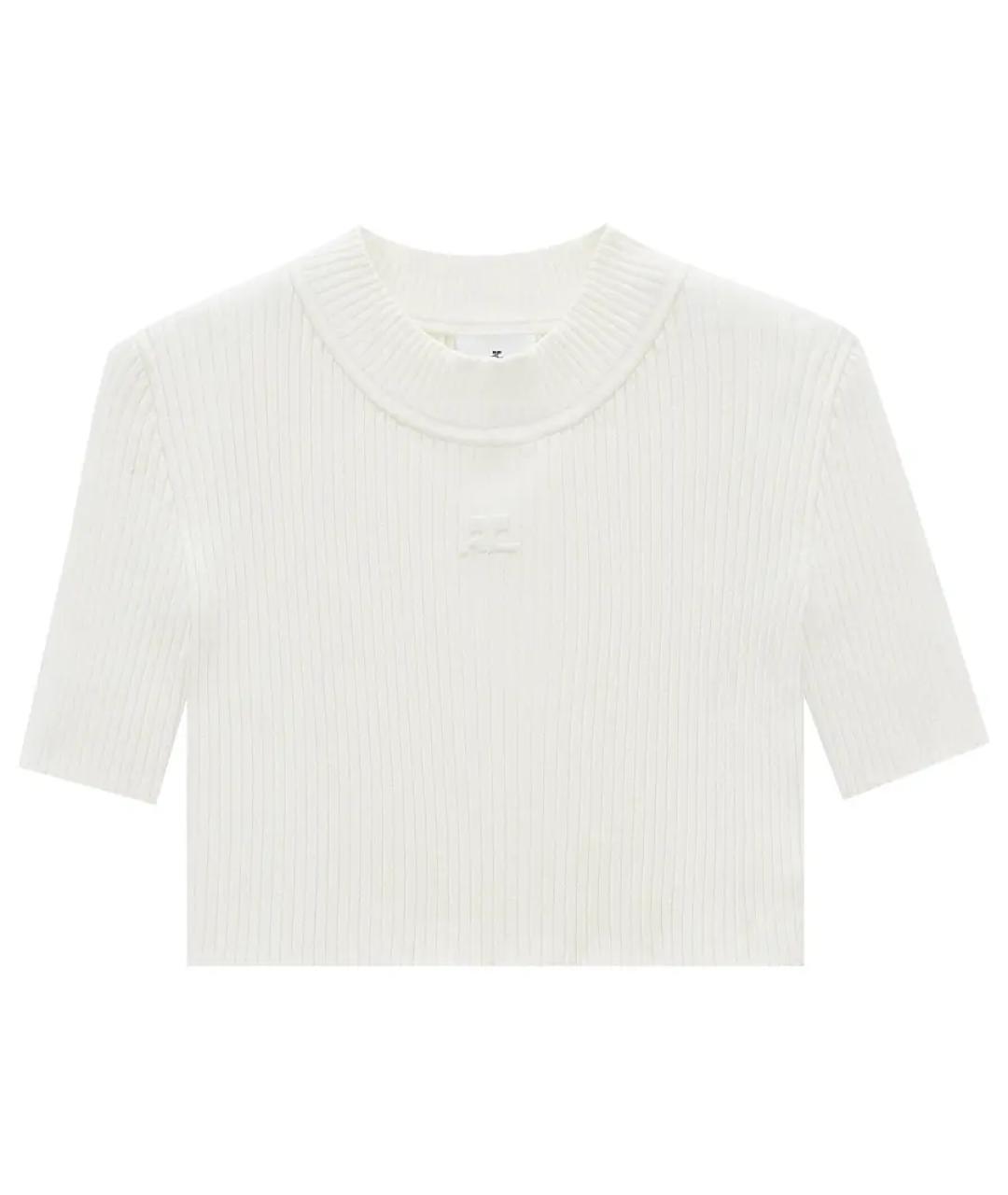 COURREGES Белая вискозная футболка, фото 1