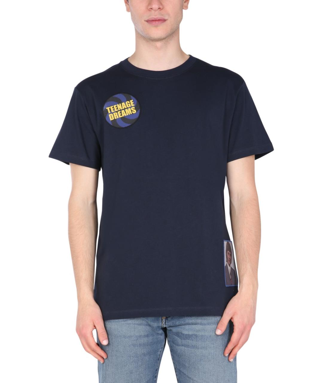 RAF SIMONS Синяя хлопковая футболка, фото 2