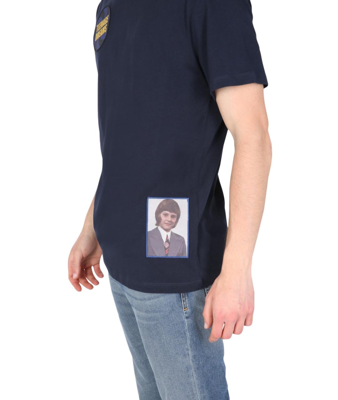 RAF SIMONS Синяя хлопковая футболка, фото 5