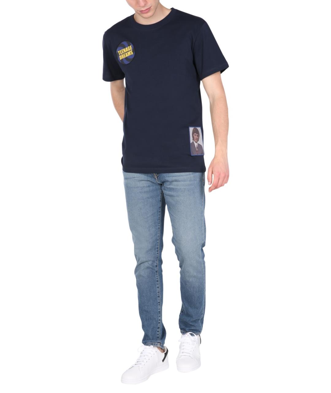 RAF SIMONS Синяя хлопковая футболка, фото 3