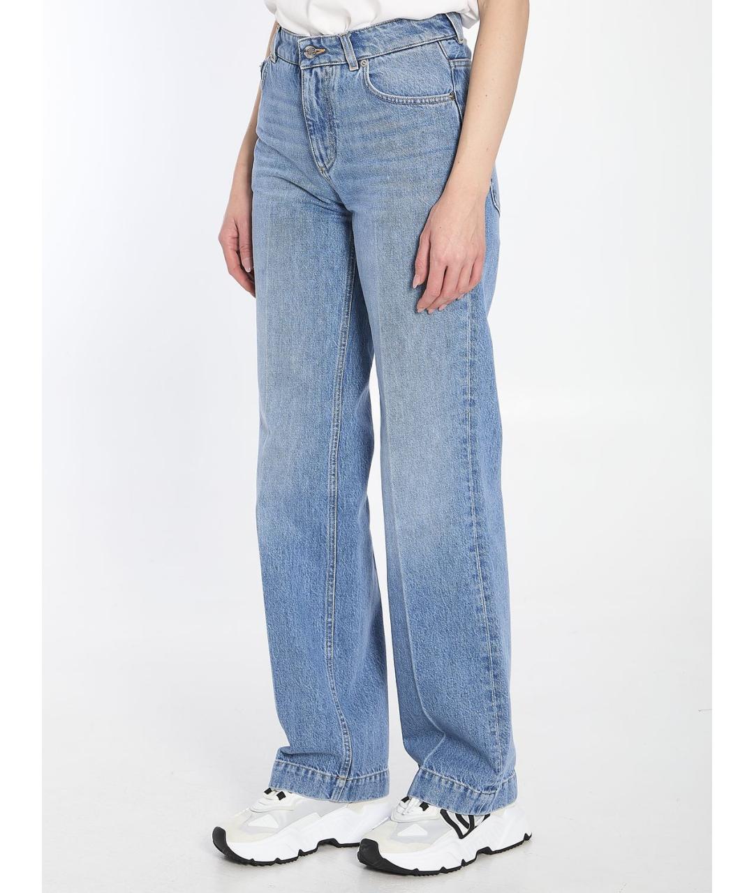 DOLCE&GABBANA Голубые хлопковые прямые джинсы, фото 2