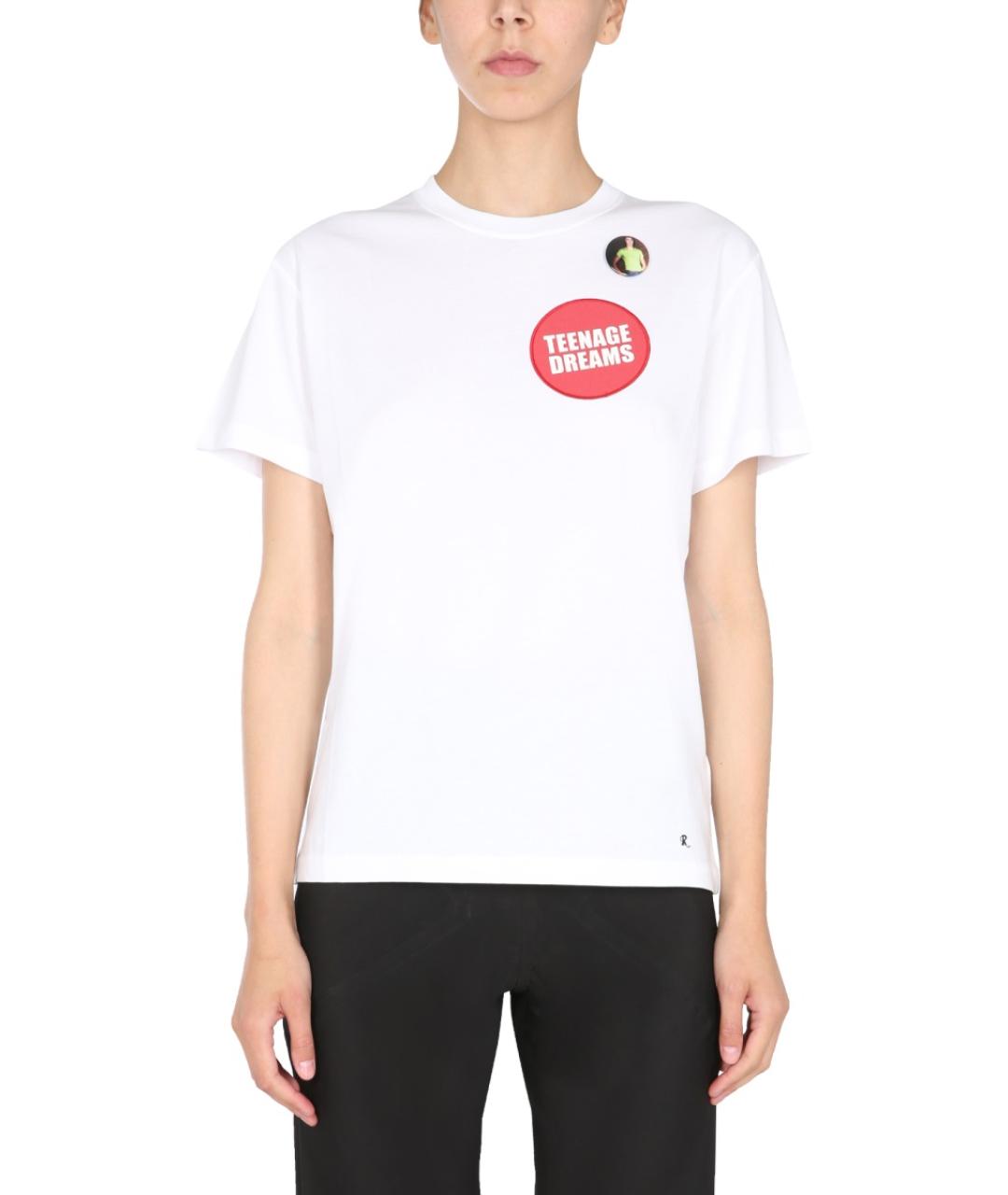 RAF SIMONS Белая хлопковая футболка, фото 2