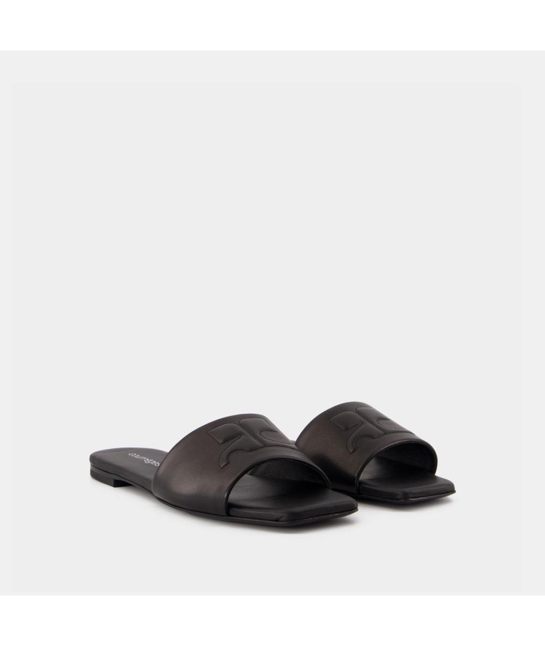 COURREGES Черные кожаные сандалии, фото 2