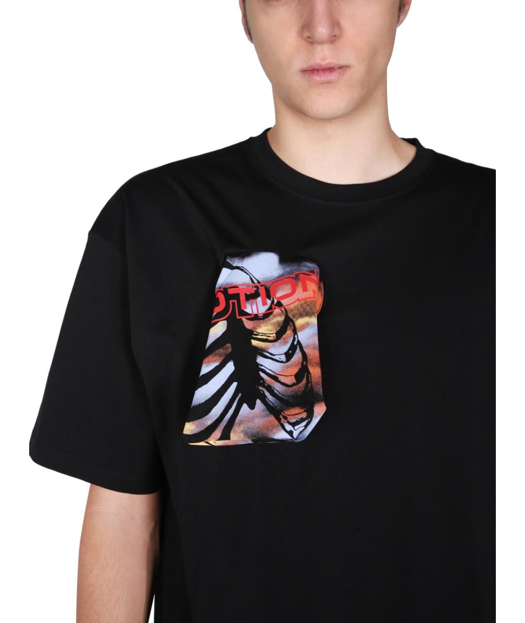 RAF SIMONS Черная хлопковая футболка, фото 4