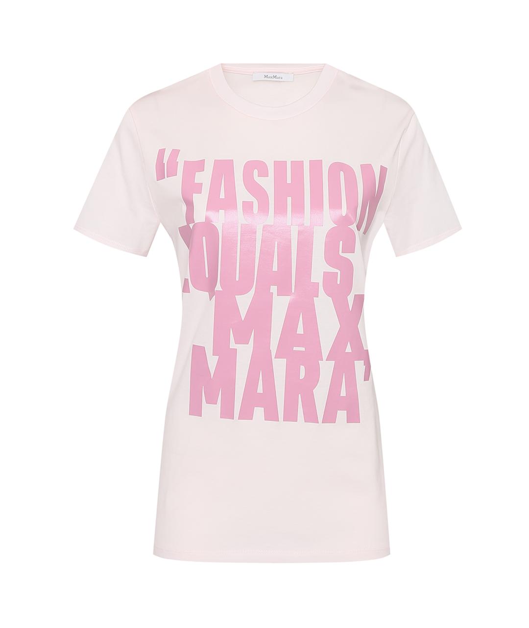 MAX MARA Розовая хлопковая футболка, фото 1
