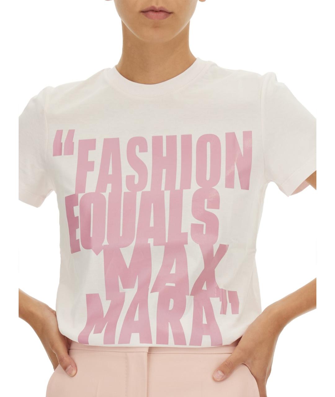 MAX MARA Розовая хлопковая футболка, фото 5
