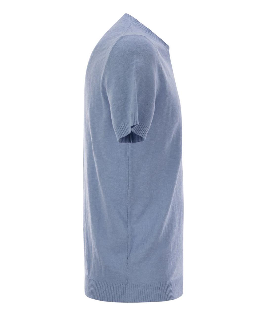 PT TORINO Голубой хлопковый джемпер / свитер, фото 3