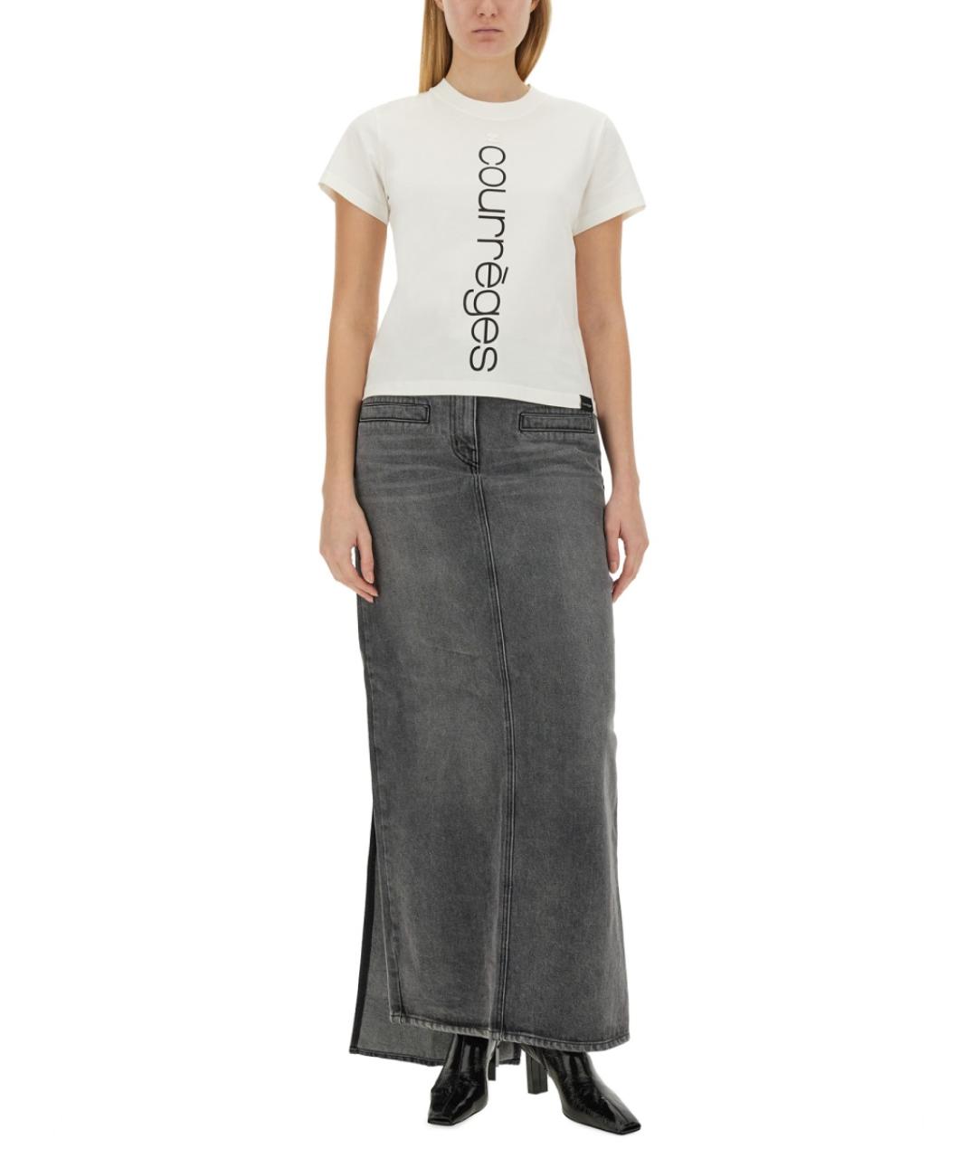 COURREGES Белая хлопковая футболка, фото 3