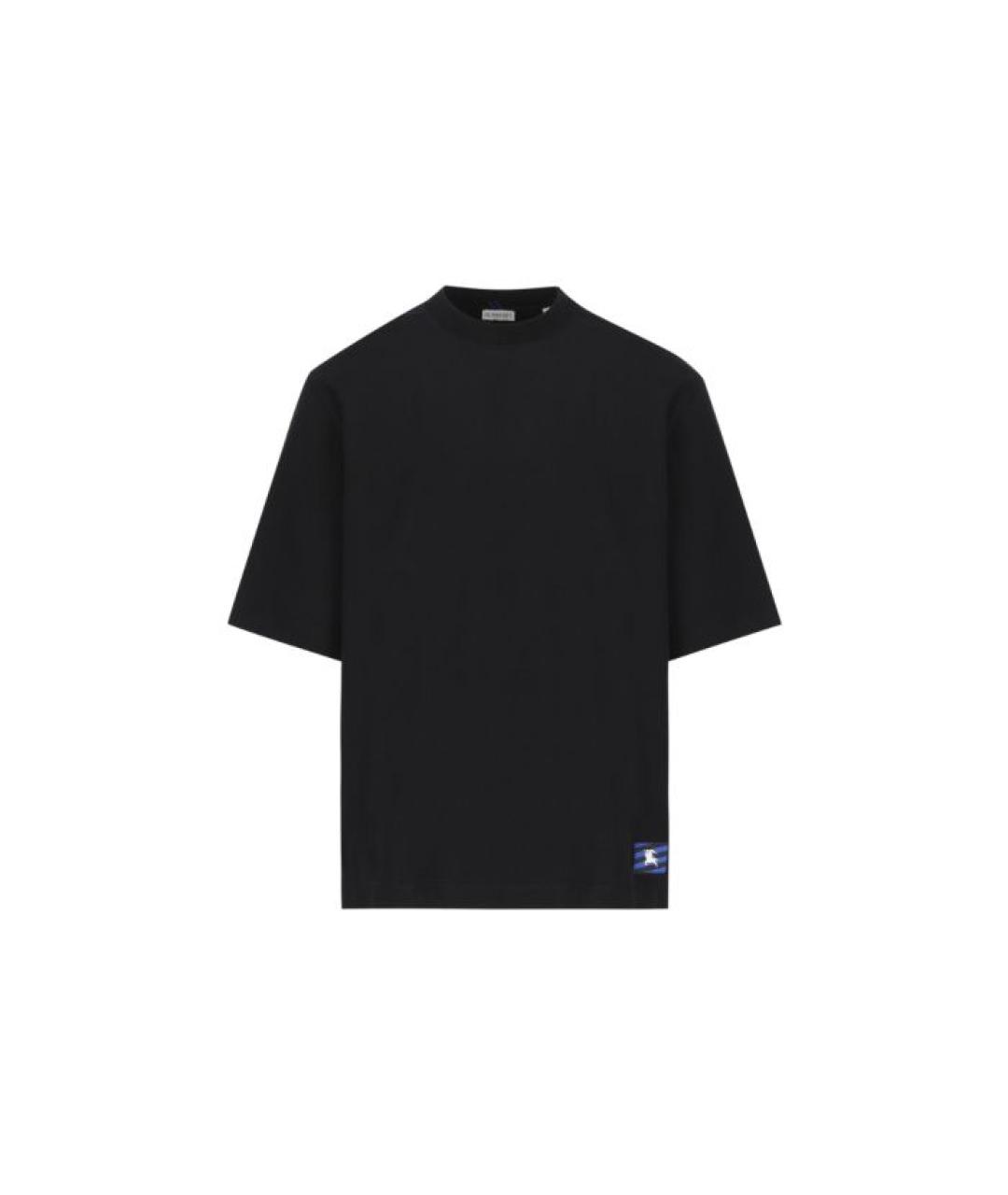 BURBERRY Черная хлопковая футболка, фото 1