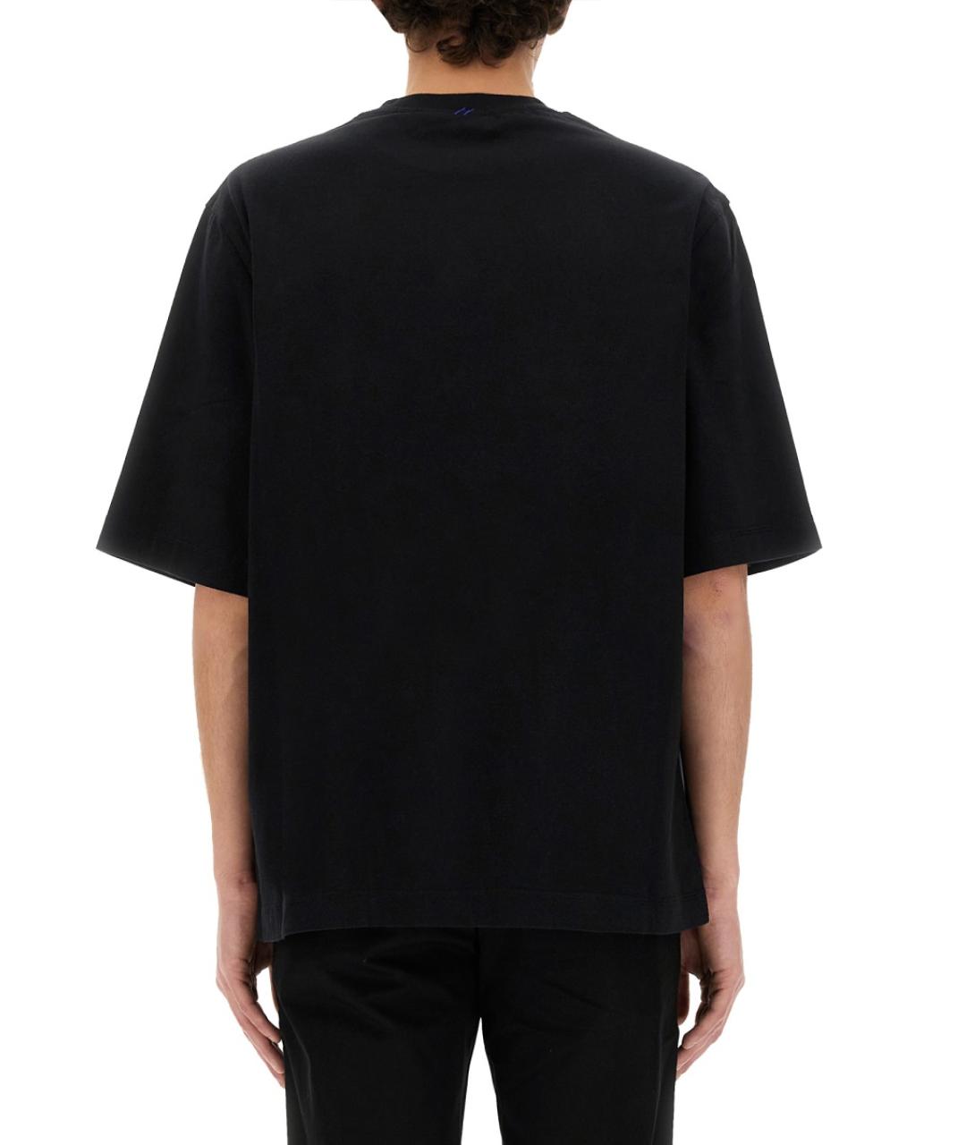 BURBERRY Черная хлопковая футболка, фото 3