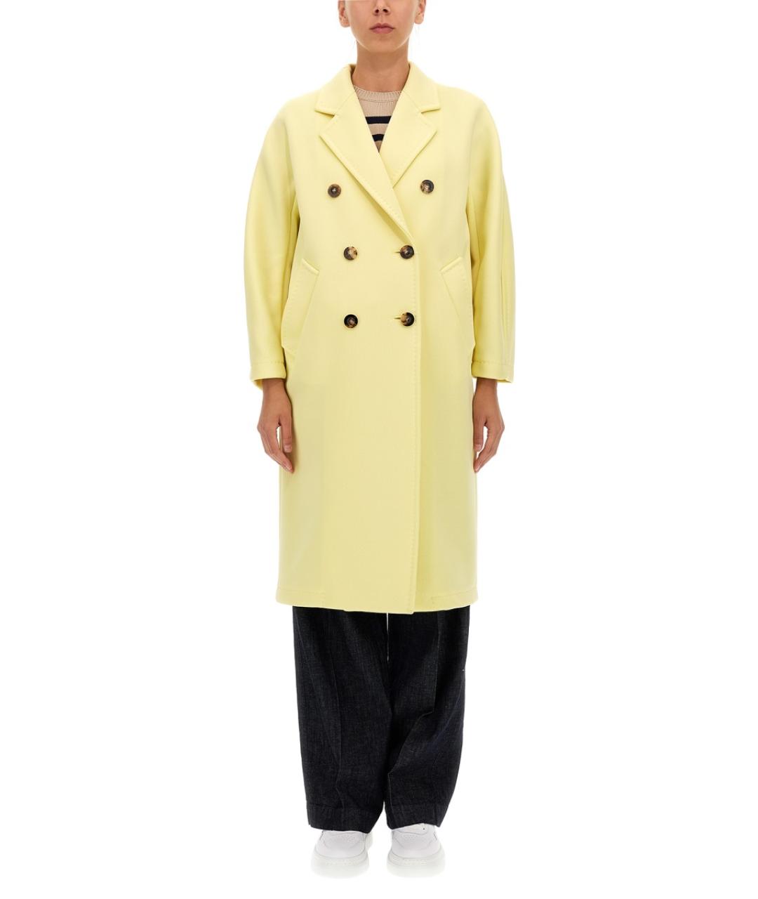 MAX MARA Желтое полиэстеровое пальто, фото 2