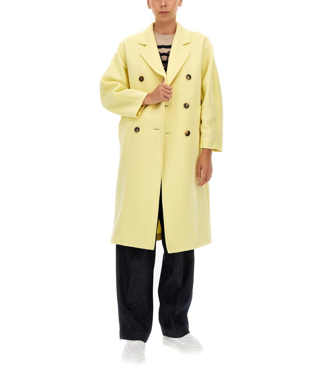 MAX MARA Желтое полиэстеровое пальто, фото 3