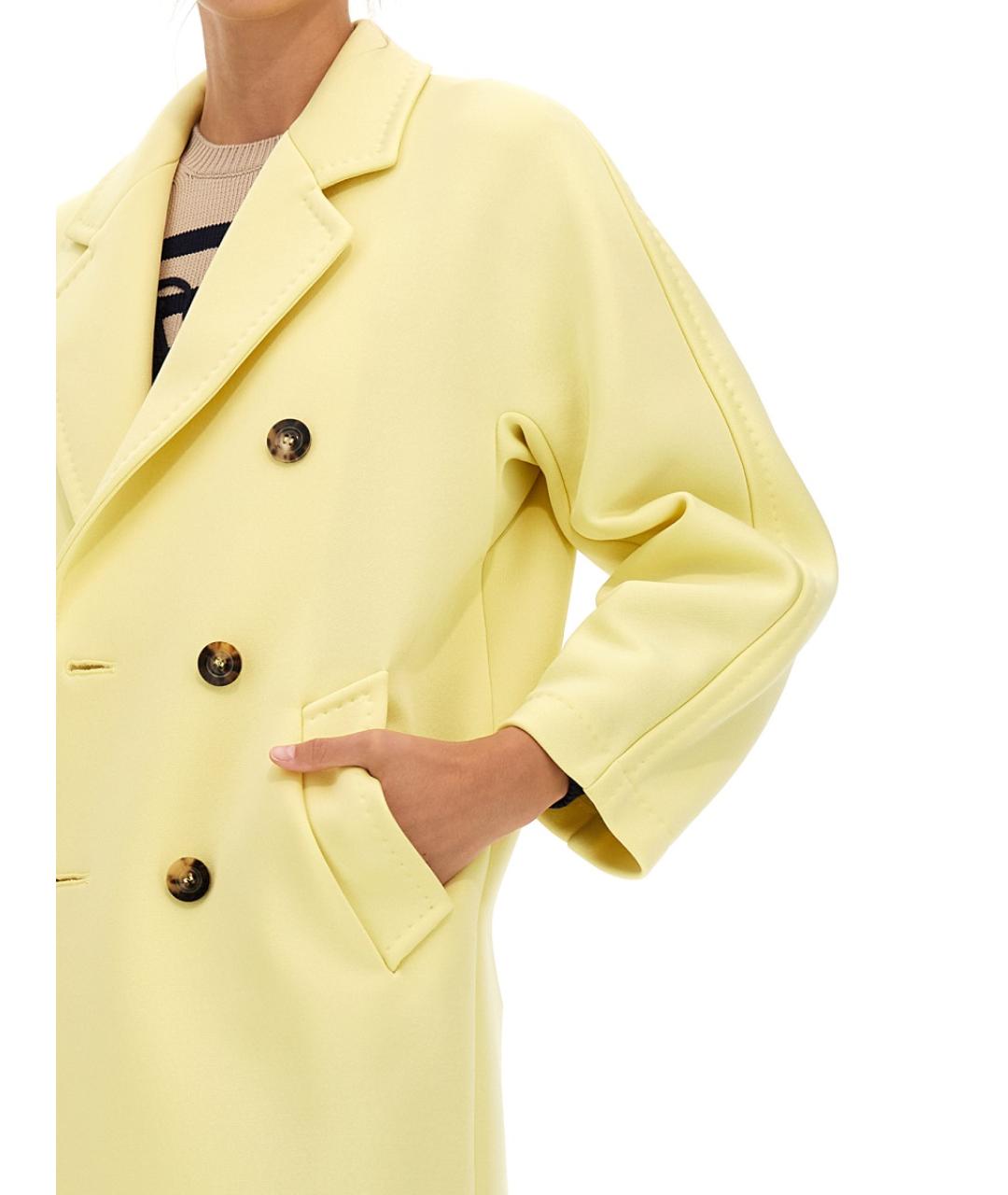 MAX MARA Желтое полиэстеровое пальто, фото 5