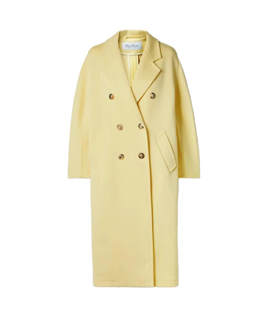 MAX MARA Желтое полиэстеровое пальто, фото 1
