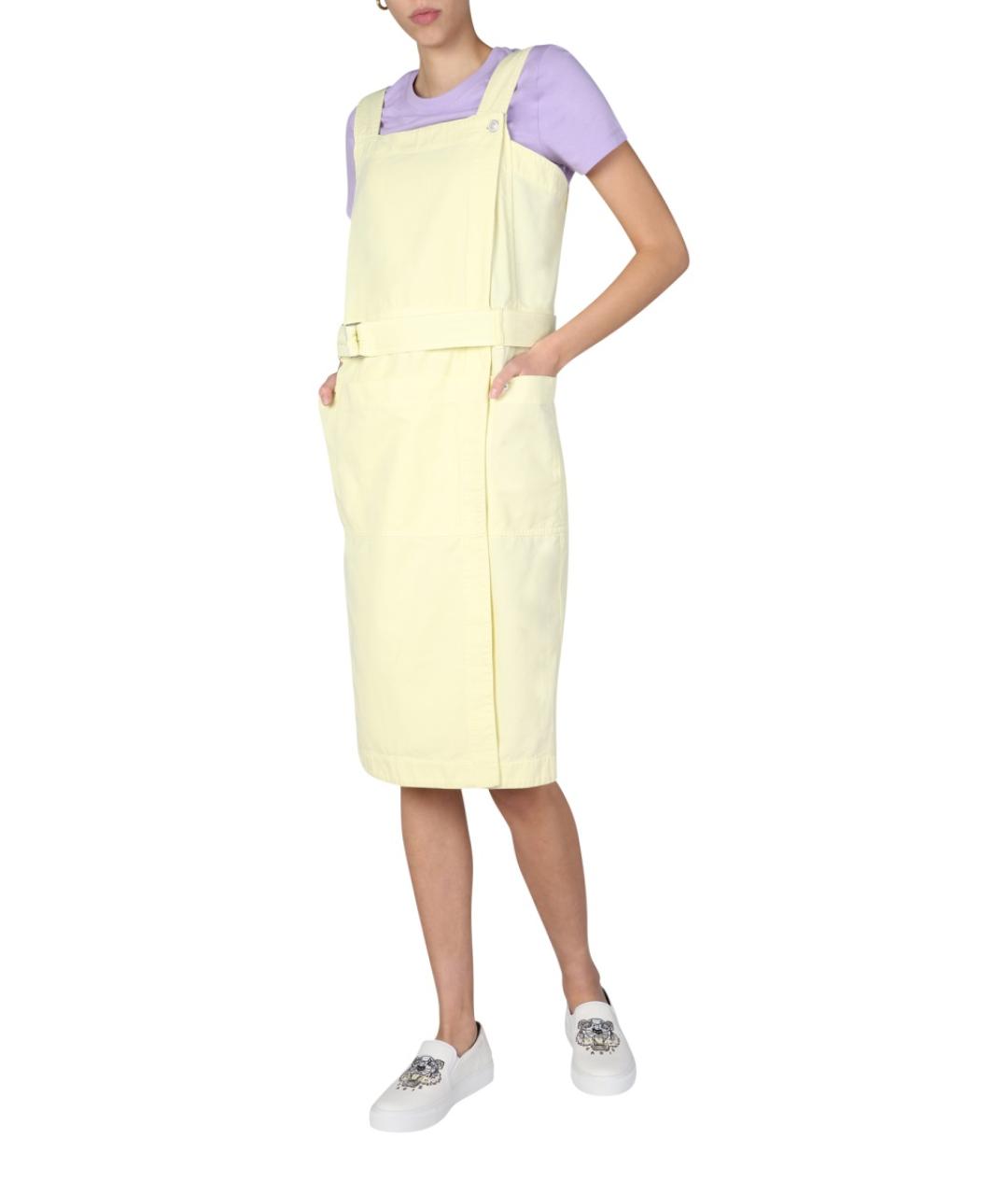 KENZO Желтое хлопковое повседневное платье, фото 3