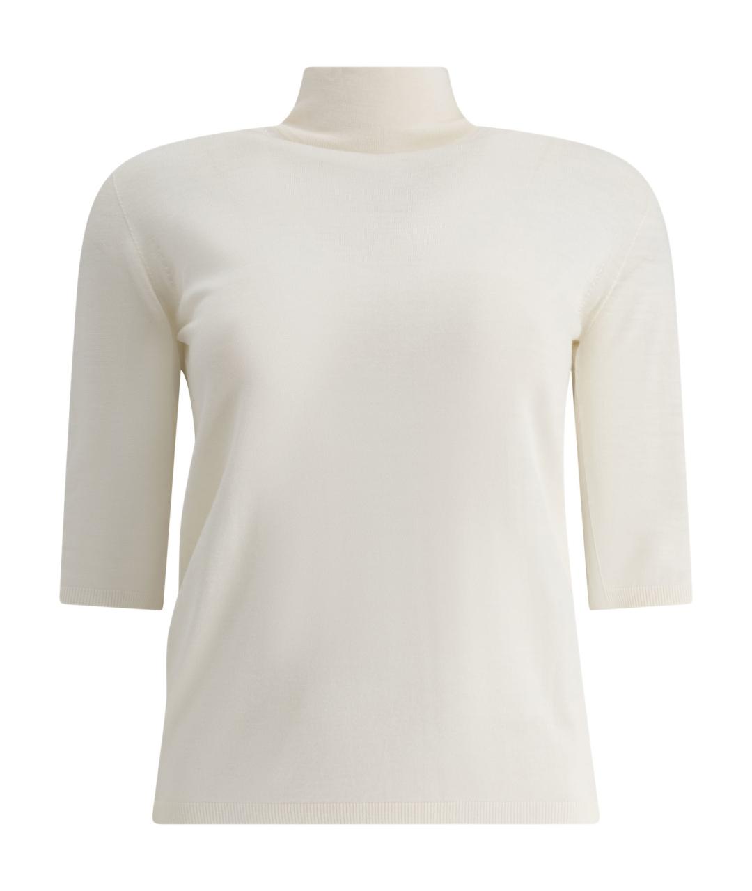 MAX MARA Белая шерстяная футболка, фото 1