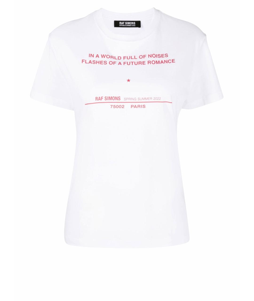 RAF SIMONS Белая хлопковая футболка, фото 1