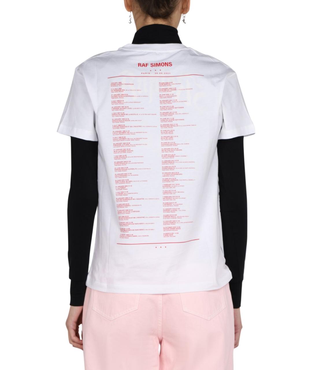 RAF SIMONS Белая хлопковая футболка, фото 4
