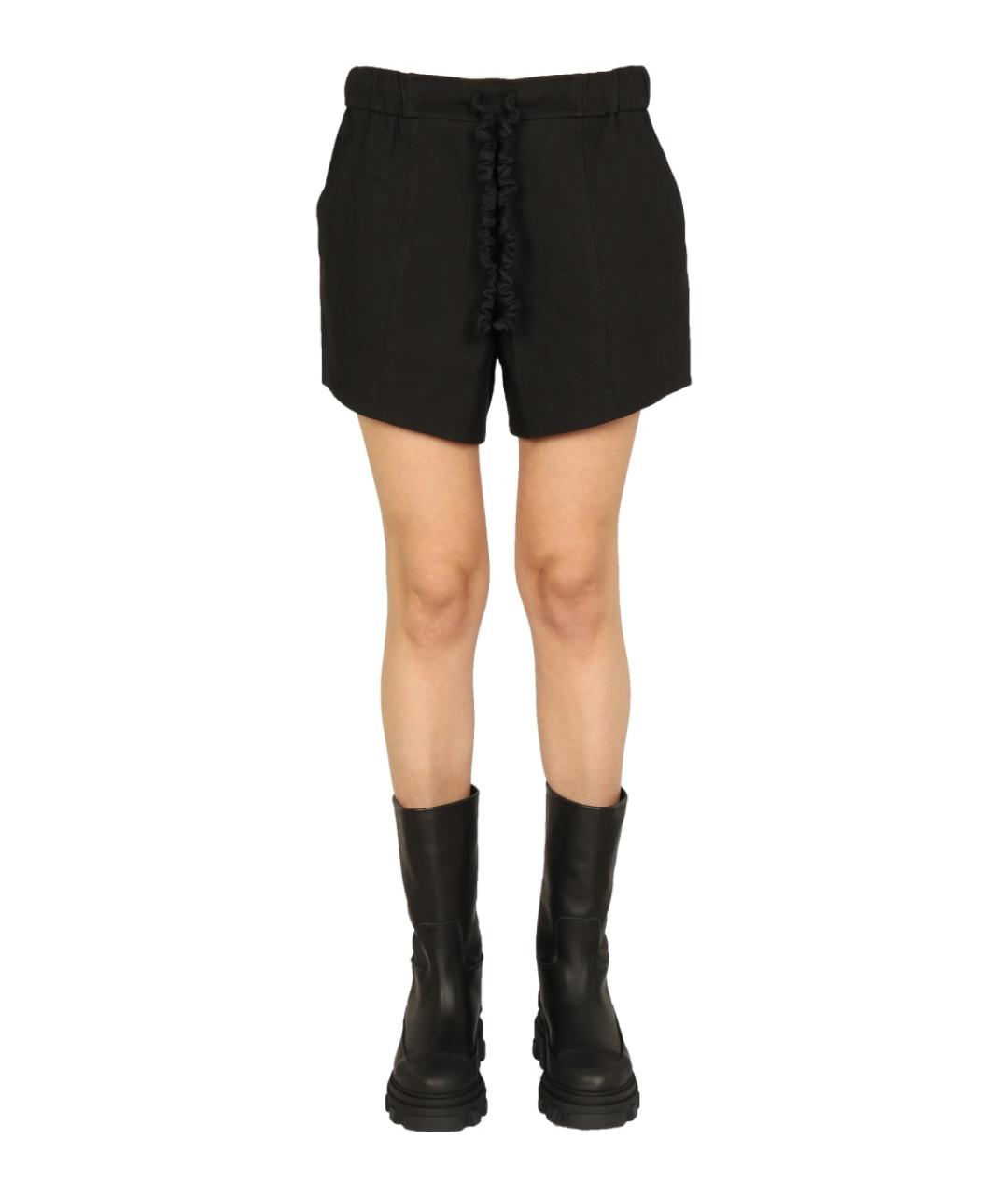GANNI Черные хлопковые шорты, фото 5
