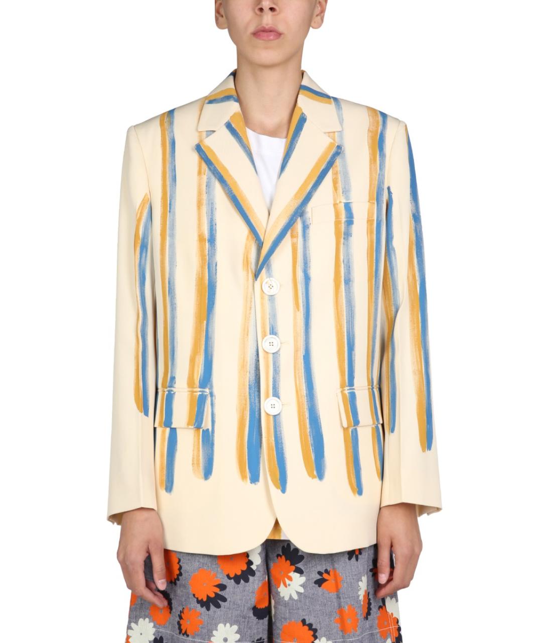 MARNI Белый шерстяной жакет/пиджак, фото 2