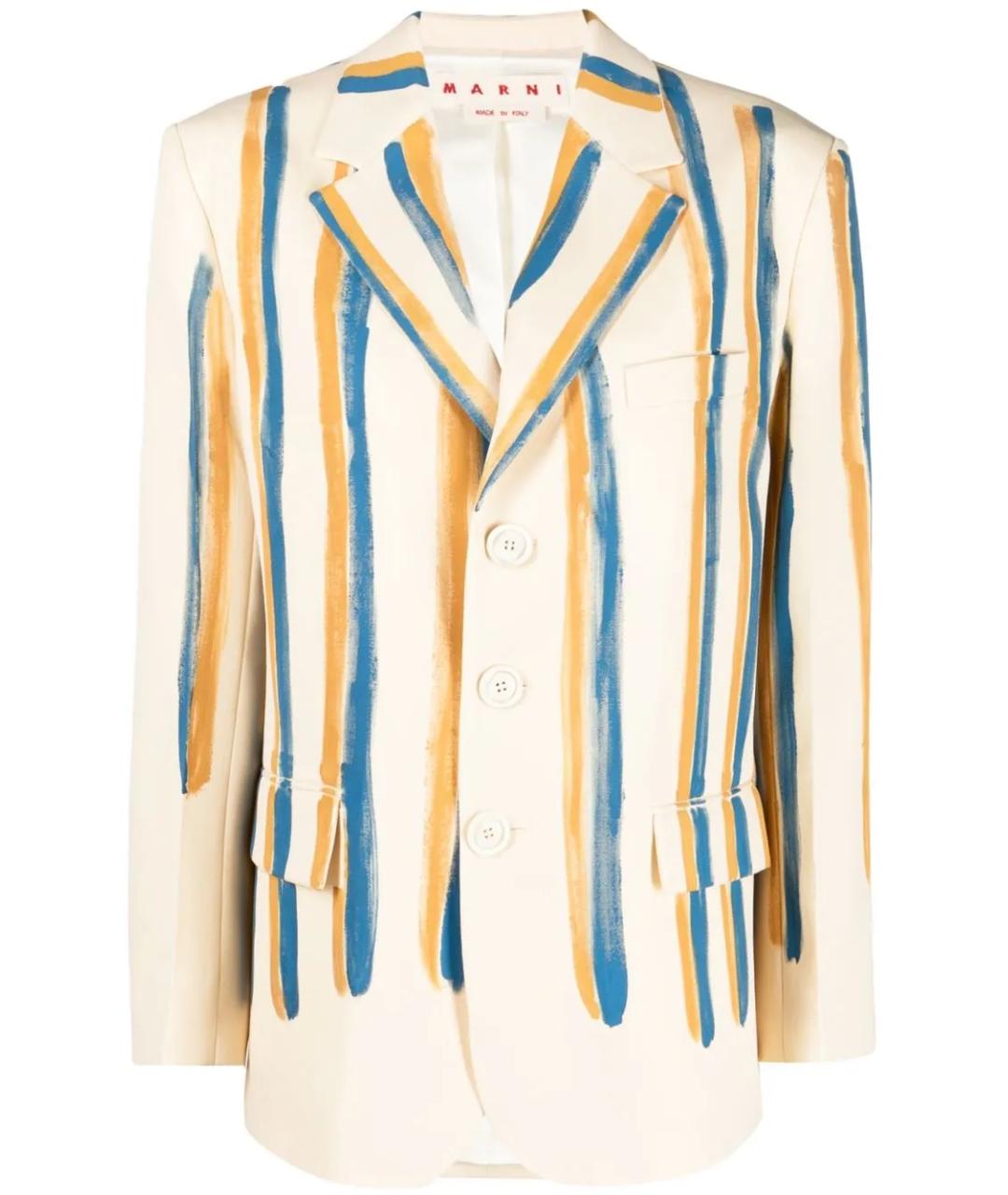 MARNI Белый шерстяной жакет/пиджак, фото 1