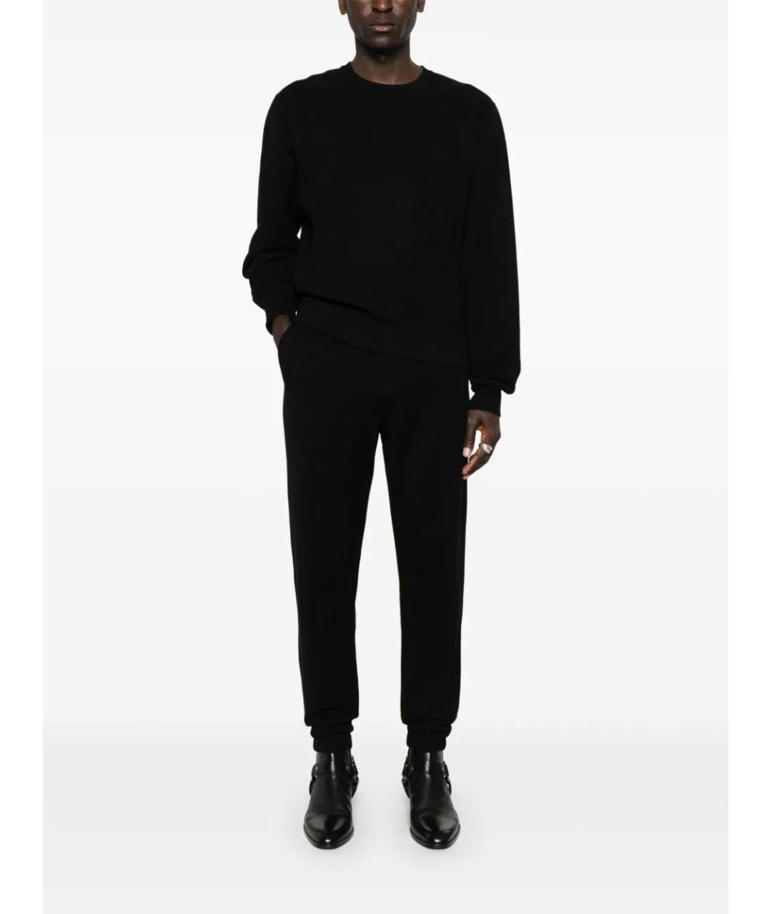 SAINT LAURENT Черный хлопковый джемпер / свитер, фото 2